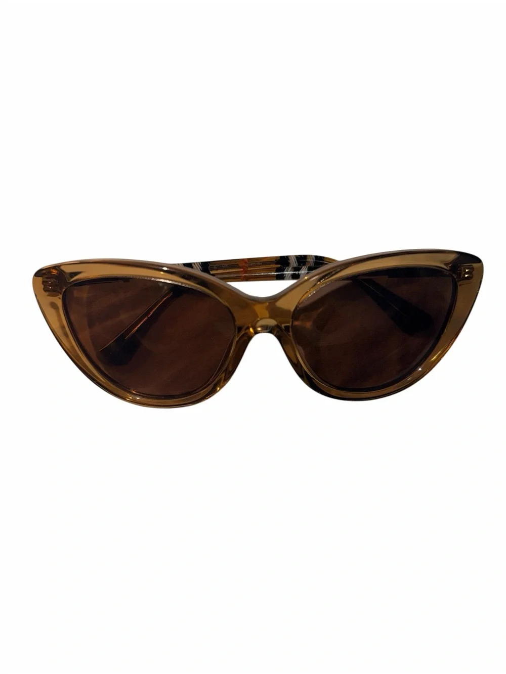 Burberry BE4407 Brown Cat Eye Check Sunglasses 54mm NWOT